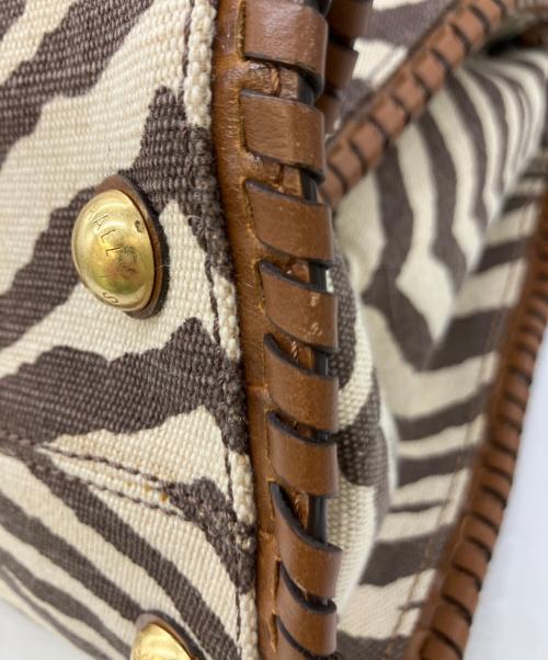 MICHAEL KORS（マイケル・コース）MICHAEL KORS (マイケル・コース) トートバッグ アイボリー×ブラウンの古着・服飾アイテム
