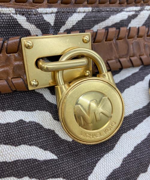 MICHAEL KORS（マイケル・コース）MICHAEL KORS (マイケル・コース) トートバッグ アイボリー×ブラウンの古着・服飾アイテム