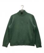 POLO RALPH LAURENポロ・ラルフローレン）の古着「ハーフジップニット」｜グリーン