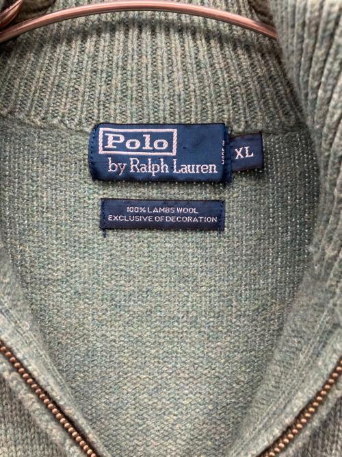 POLO RALPH LAUREN（ポロ・ラルフローレン）POLO RALPH LAUREN (ポロ・ラルフローレン) ハーフジップニット グリーン サイズ:XLの古着・服飾アイテム