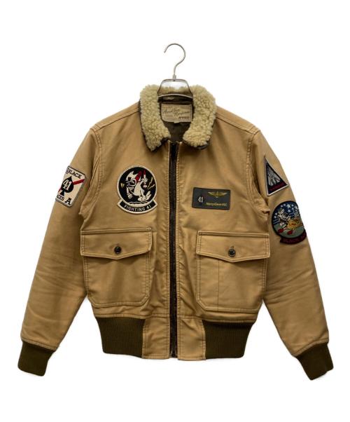 AVIREX（アヴィレックス）AVIREX (アヴィレックス) G-1 ブラックエイセス フライトジャケット ベージュ サイズ:Mの古着・服飾アイテム