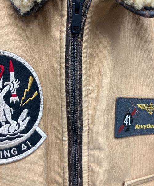 AVIREX（アヴィレックス）AVIREX (アヴィレックス) G-1 ブラックエイセス フライトジャケット ベージュ サイズ:Mの古着・服飾アイテム