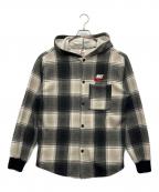 NIKE×SUPREMEナイキ×シュプリーム）の古着「Plaid Hooded Sweatshirt」｜ブラック×ホワイト
