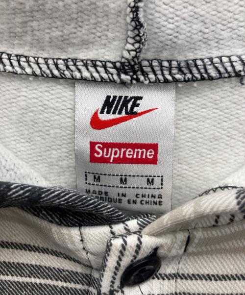NIKE（ナイキ）NIKE (ナイキ) Supreme (シュプリーム) Plaid Hooded Sweatshirt ブラック×ホワイト サイズ:Mの古着・服飾アイテム