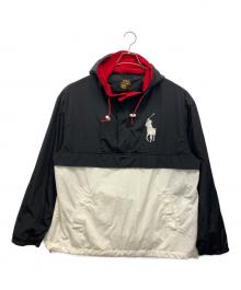 POLO RALPH LAUREN（ポロ・ラルフローレン）の古着「アノラックパーカー」｜ブラック×ホワイト