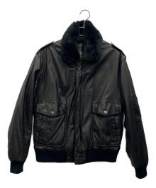 GENUINE LEATHER（ジェニュインレザー）の古着「レザージャケット」｜ブラック