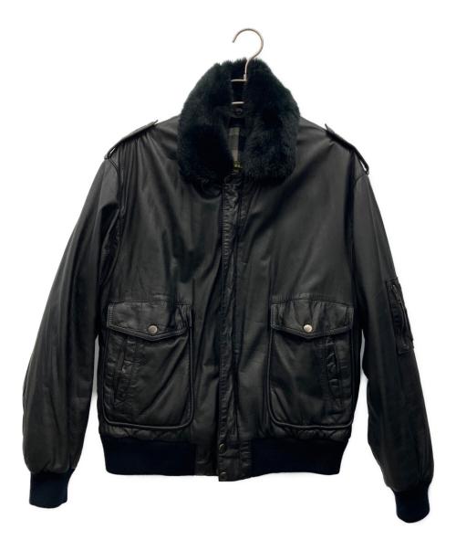GENUINE LEATHER（ジェニュインレザー）GENUINE LEATHER (ジェニュインレザー) レザージャケット ブラック サイズ:-の古着・服飾アイテム