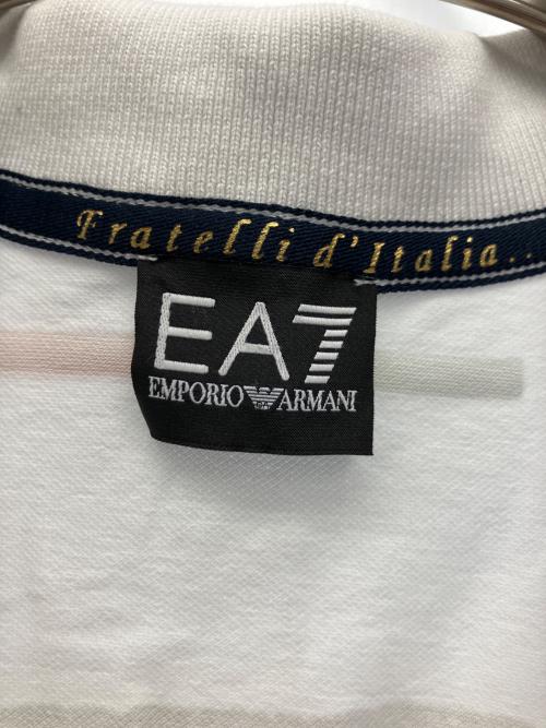 EA7（イーエーセブン）EA7 (イーエーセブン) 半袖ポロシャツ ホワイト×レッド サイズ:XLの古着・服飾アイテム