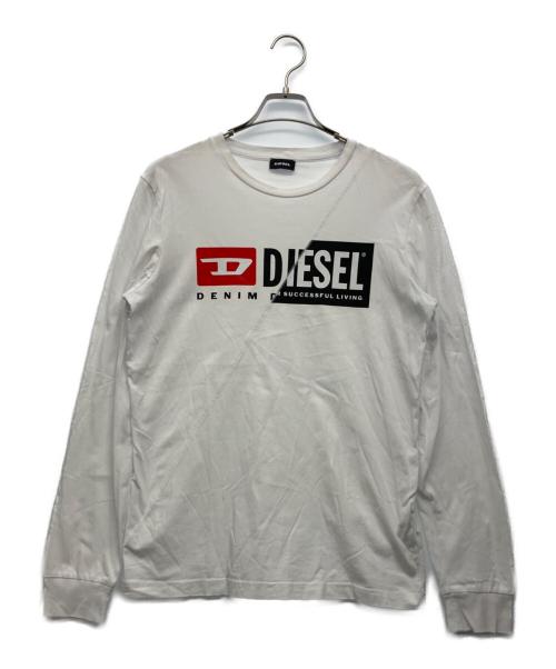 DIESEL（ディーゼル）DIESEL (ディーゼル) 長袖カットソー ホワイト サイズ:Mの古着・服飾アイテム