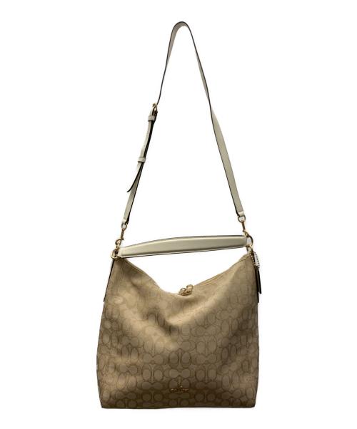 COACH（コーチ）COACH (コーチ) 2WAYショルダーバッグ ベージュ×ホワイトの古着・服飾アイテム