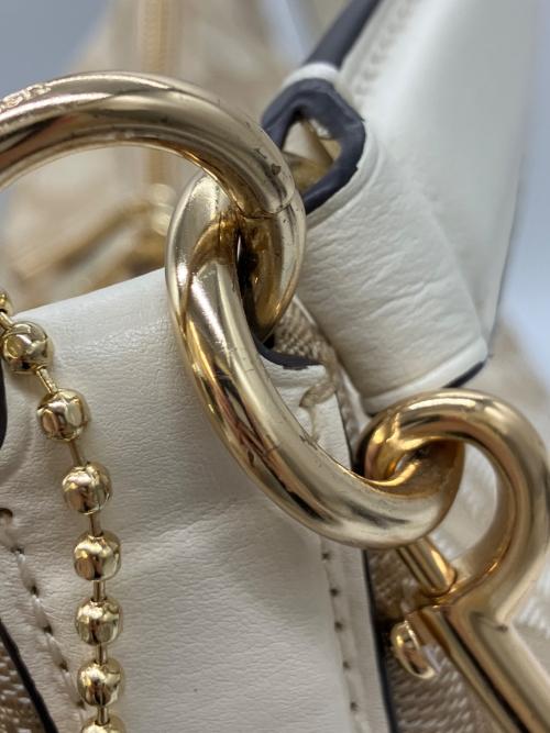 COACH（コーチ）COACH (コーチ) 2WAYショルダーバッグ ベージュ×ホワイトの古着・服飾アイテム