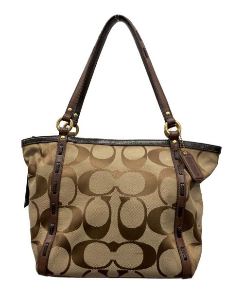 COACH（コーチ）COACH (コーチ) トートバッグ ベージュ×ブラウンの古着・服飾アイテム