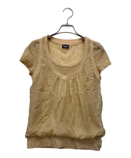 DOLCE & GABBANA（ドルチェ＆ガッバーナ）DOLCE & GABBANA (ドルチェ＆ガッバーナ) 半袖カットソー ベージュ サイズ:XSの古着・服飾アイテム