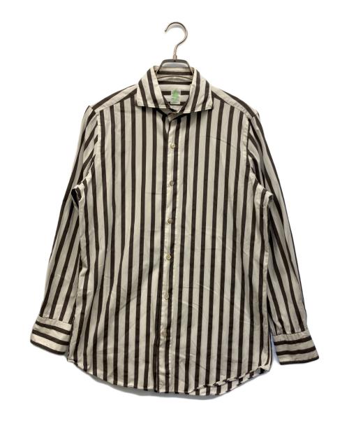 finamore（フィナモレ）finamore (フィナモレ) 長袖シャツ グレー×ホワイト サイズ:Mの古着・服飾アイテム