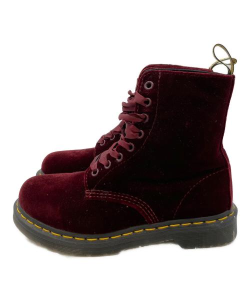 Dr.Martens（ドクターマーチン）Dr.Martens (ドクターマーチン) PASCAL VELVET レッド サイズ:UK4の古着・服飾アイテム