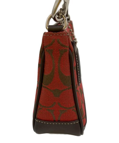 COACH（コーチ）COACH (コーチ) ハンドバッグ レッド×ブラウンの古着・服飾アイテム