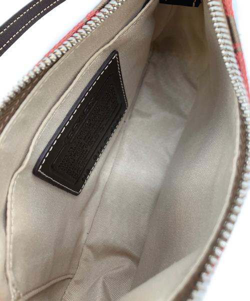 COACH（コーチ）COACH (コーチ) ハンドバッグ レッド×ブラウンの古着・服飾アイテム