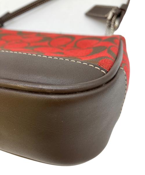 COACH（コーチ）COACH (コーチ) ハンドバッグ レッド×ブラウンの古着・服飾アイテム