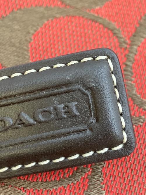 COACH（コーチ）COACH (コーチ) ハンドバッグ レッド×ブラウンの古着・服飾アイテム