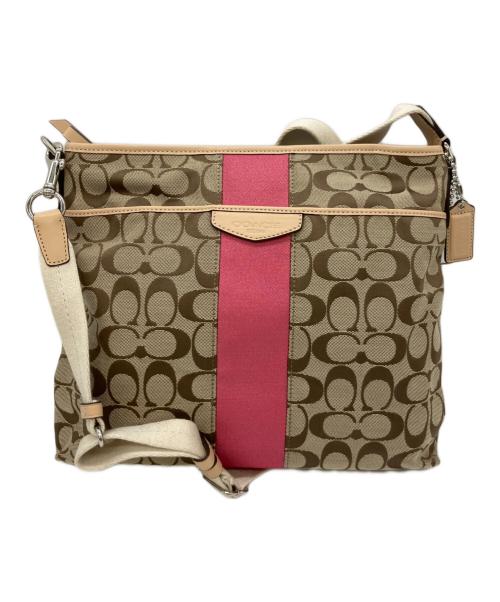 COACH（コーチ）COACH (コーチ) ショルダーバッグ ベージュ×ピンクの古着・服飾アイテム