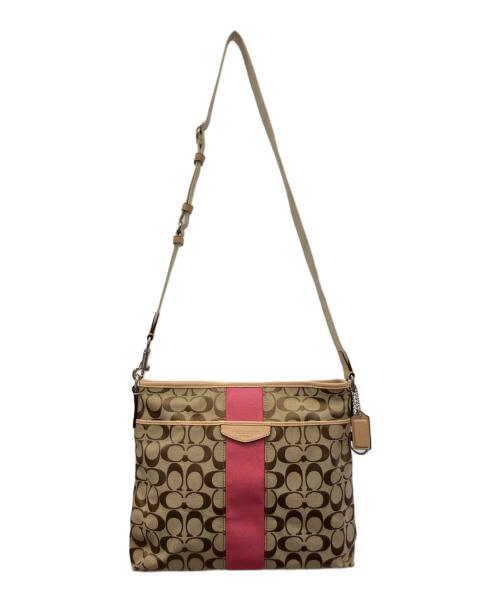 COACH（コーチ）COACH (コーチ) ショルダーバッグ ベージュ×ピンクの古着・服飾アイテム