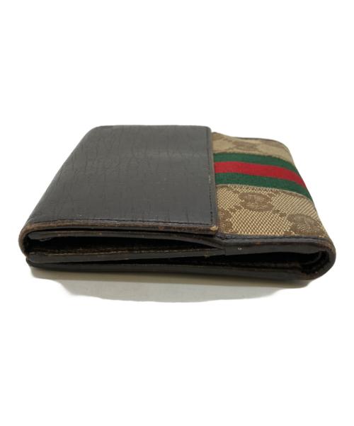 GUCCI（グッチ）GUCCI (グッチ) 2つ折り財布 ブラウンの古着・服飾アイテム