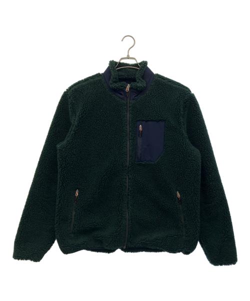 Eddie Bauer（エディーバウアー）Eddie Bauer (エディーバウアー) ボアジャケット グリーン×ネイビー サイズ:Mの古着・服飾アイテム