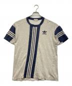 adidas Originalsアディダスオリジナル）の古着「半袖カットソー」｜グレー×ネイビー