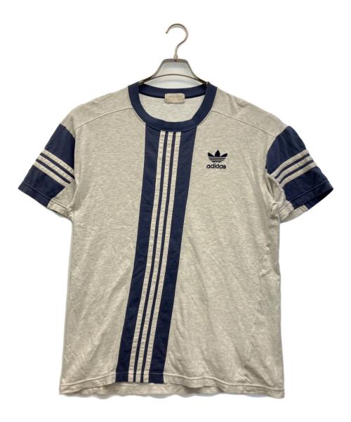 adidas Originals（アディダスオリジナル）adidas originals (アディダスオリジナル) 半袖カットソー グレー×ネイビー サイズ:Lの古着・服飾アイテム