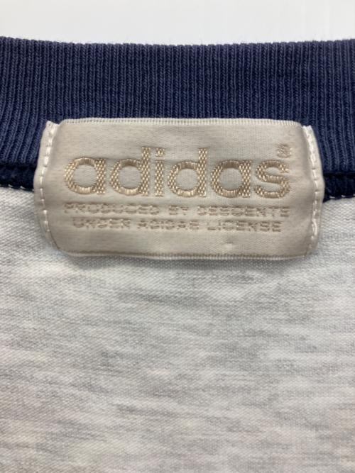 adidas Originals（アディダスオリジナル）adidas originals (アディダスオリジナル) 半袖カットソー グレー×ネイビー サイズ:Lの古着・服飾アイテム