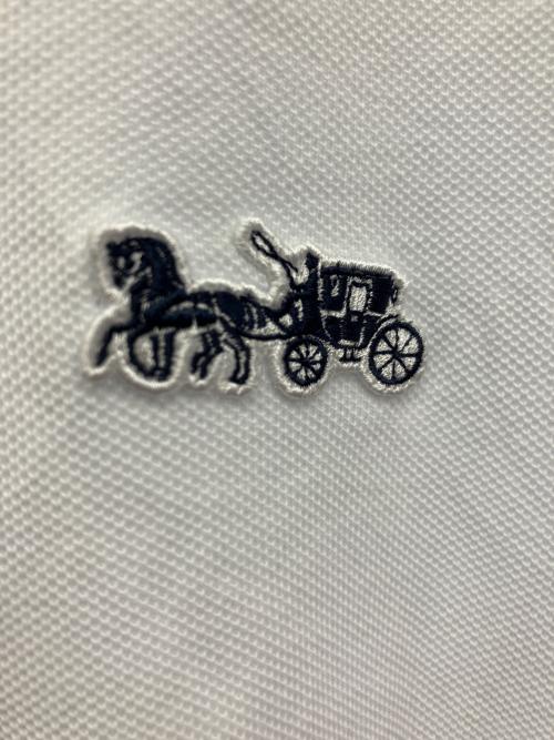 COACH（コーチ）COACH (コーチ) ポロシャツ ホワイト×ネイビー サイズ:Sの古着・服飾アイテム
