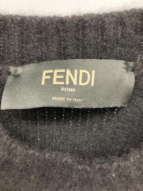 FENDI（フェンディ）FENDI (フェンディ) ロゴカシミヤニット ブラック サイズ:46の古着・服飾アイテム
