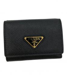 PRADA（プラダ）の古着「コンパクトウォレット」｜ブラック