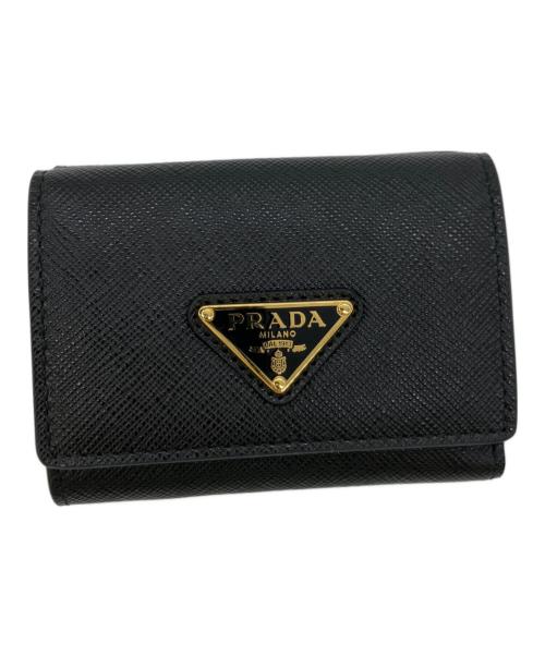 PRADA（プラダ）PRADA (プラダ) コンパクトウォレット ブラックの古着・服飾アイテム