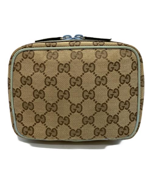 GUCCI（グッチ）GUCCI (グッチ) コスメポーチ ベージュ×ブルーの古着・服飾アイテム