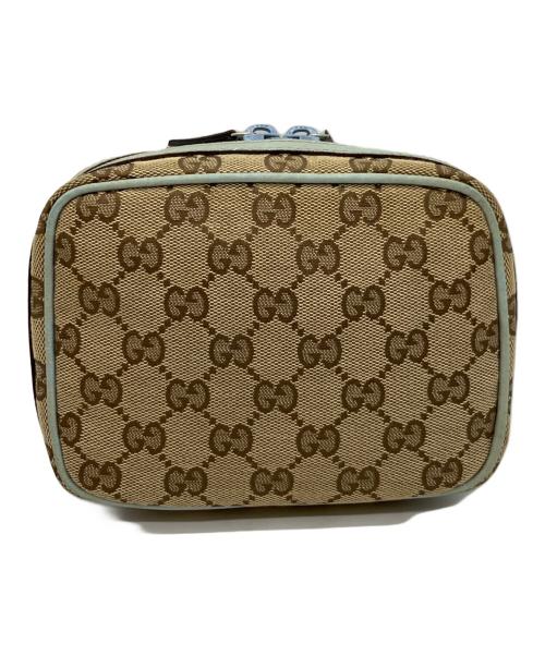 GUCCI（グッチ）GUCCI (グッチ) コスメポーチ ベージュ×ブルーの古着・服飾アイテム
