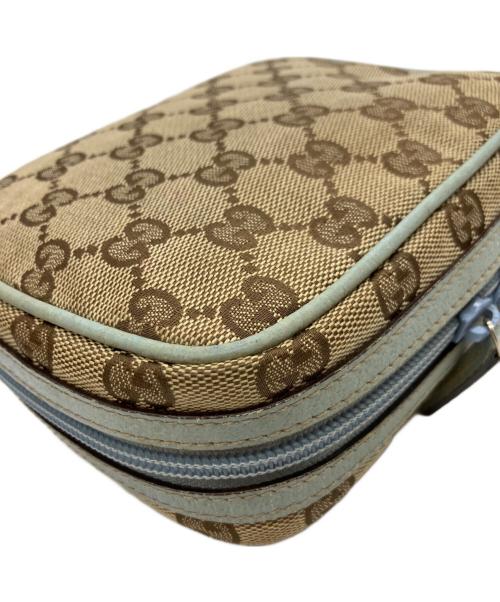 GUCCI（グッチ）GUCCI (グッチ) コスメポーチ ベージュ×ブルーの古着・服飾アイテム