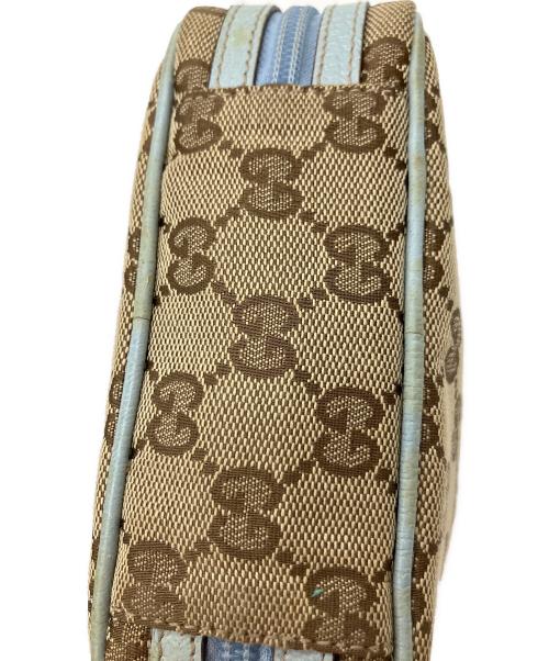 GUCCI（グッチ）GUCCI (グッチ) コスメポーチ ベージュ×ブルーの古着・服飾アイテム