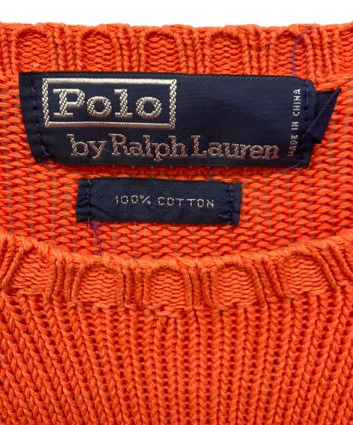 POLO RALPH LAUREN（ポロ・ラルフローレン）POLO RALPH LAUREN (ポロ・ラルフローレン) 薄手ニット オレンジ サイズ:Lの古着・服飾アイテム