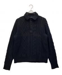 POLO BY RALPH LAUREN（ポロ バイ ラルフローレン）の古着「ケーブルニット」｜ネイビー