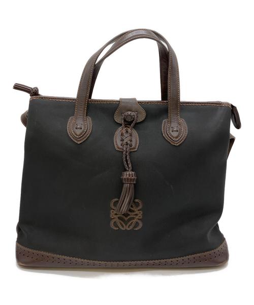 LOEWE（ロエベ）LOEWE (ロエベ) 2WAYバッグ ブラック×ブラウンの古着・服飾アイテム