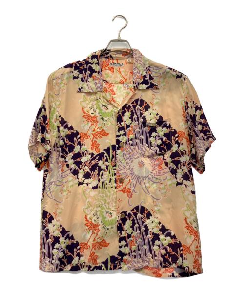 Sun Surf（サンサーフ）Sun Surf (サンサーフ) アロハシャツ ベージュ×パープル サイズ:Lの古着・服飾アイテム