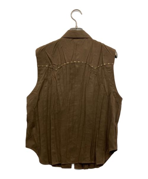 ISSEY MIYAKE（イッセイミヤケ）ISSEY MIYAKE (イッセイミヤケ) ノースリーブシャツ ブラウン サイズ:Mの古着・服飾アイテム