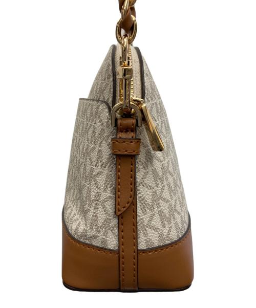 MICHAEL KORS（マイケルコース）MICHAEL KORS (マイケルコース) ショルダーバッグ ホワイト×ブラウンの古着・服飾アイテム