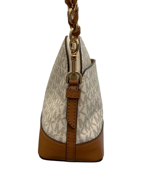 MICHAEL KORS（マイケルコース）MICHAEL KORS (マイケルコース) ショルダーバッグ ホワイト×ブラウンの古着・服飾アイテム