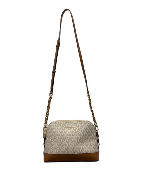 MICHAEL KORS（マイケルコース）MICHAEL KORS (マイケルコース) ショルダーバッグ ホワイト×ブラウンの古着・服飾アイテム
