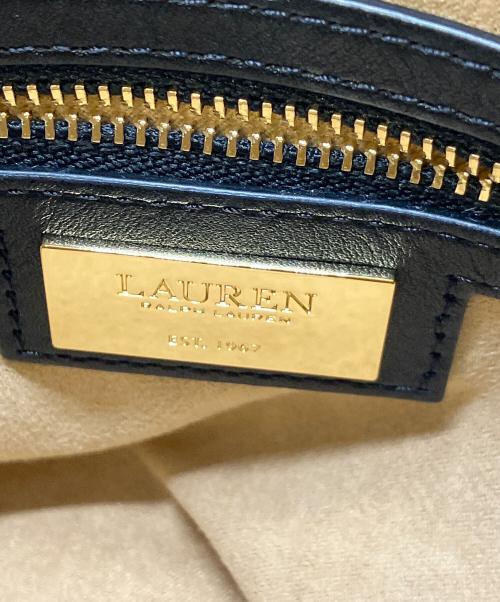 LAUREN RALPH LAUREN（ローレン ラルフ ローレン）LAUREN RALPH LAUREN (ローレン ラルフ ローレン) レザーショルダーバッグ ブラックの古着・服飾アイテム