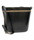 BURBERRYバーバリー）の古着「ショルダーバッグ」｜ブラック×ベージュ