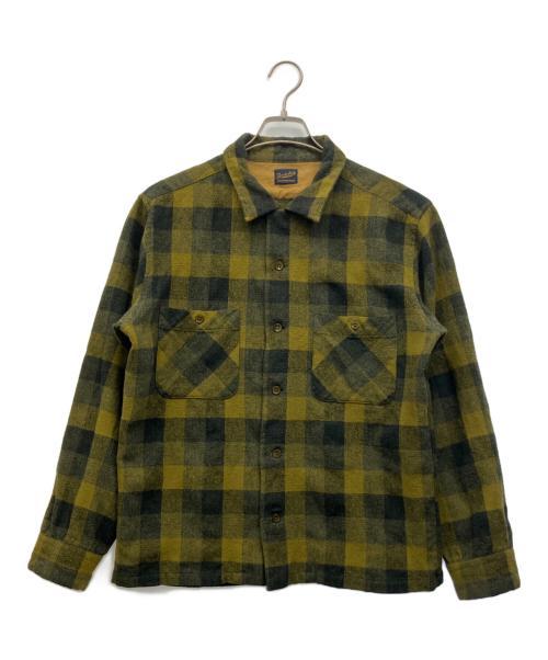 TENDERLOIN（テンダーロイン）TENDERLOIN (テンダーロイン) ネルシャツ グリーン×ブラック サイズ:Mの古着・服飾アイテム