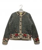 L.L.Beanエルエルビーン）の古着「ニットカーディガン」｜ベージュ×グリーン
